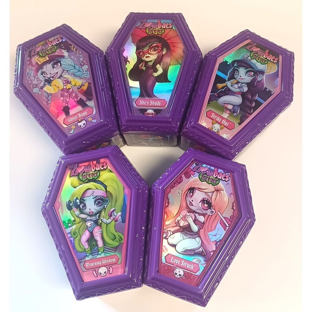 Lot of 5 Zombaes Forever RARE Glitter Bomb Series 1 Doll Complete w/ Accessories